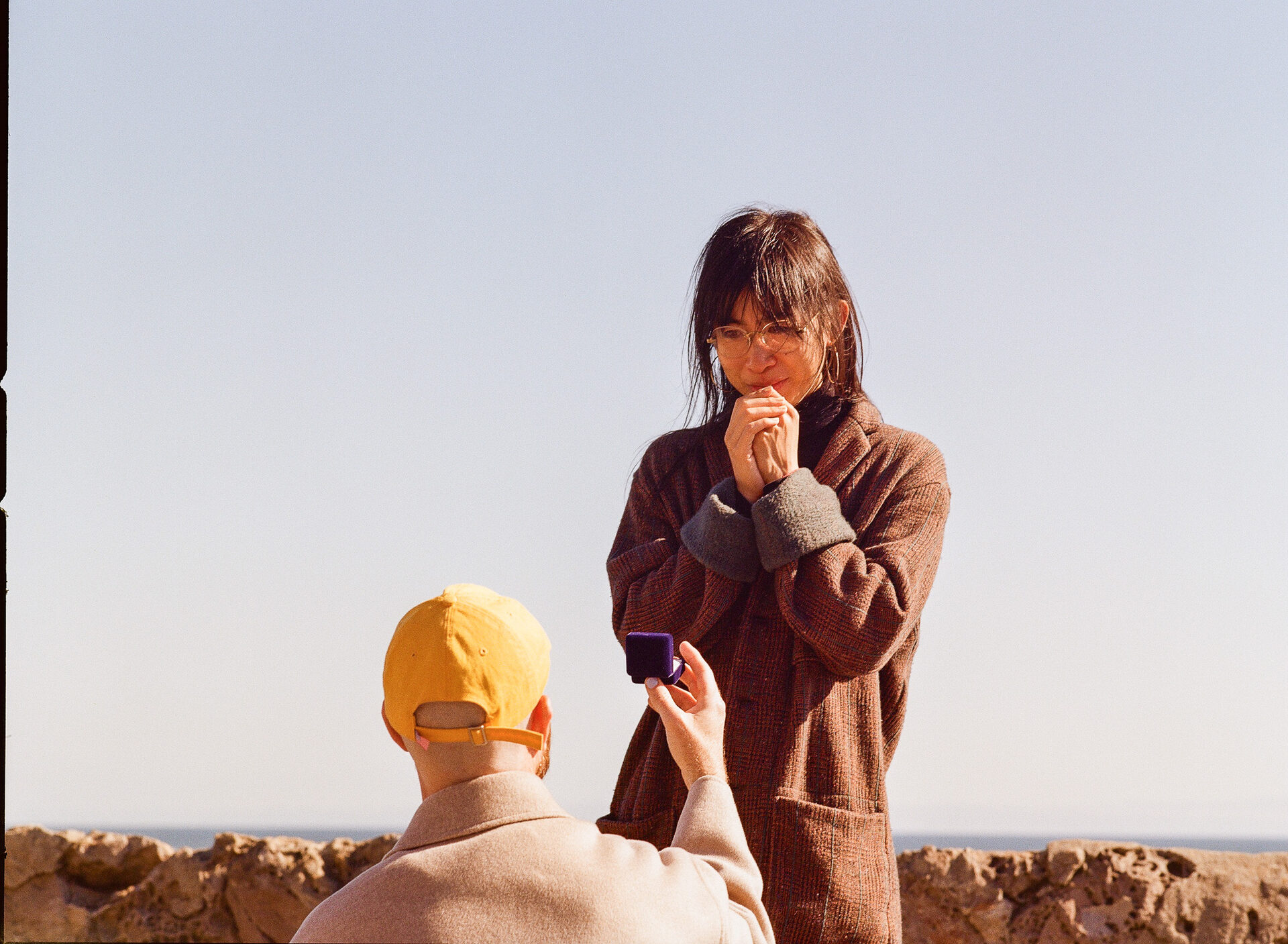 Analog film wedding photography — 35mm Kodak Portra engagement