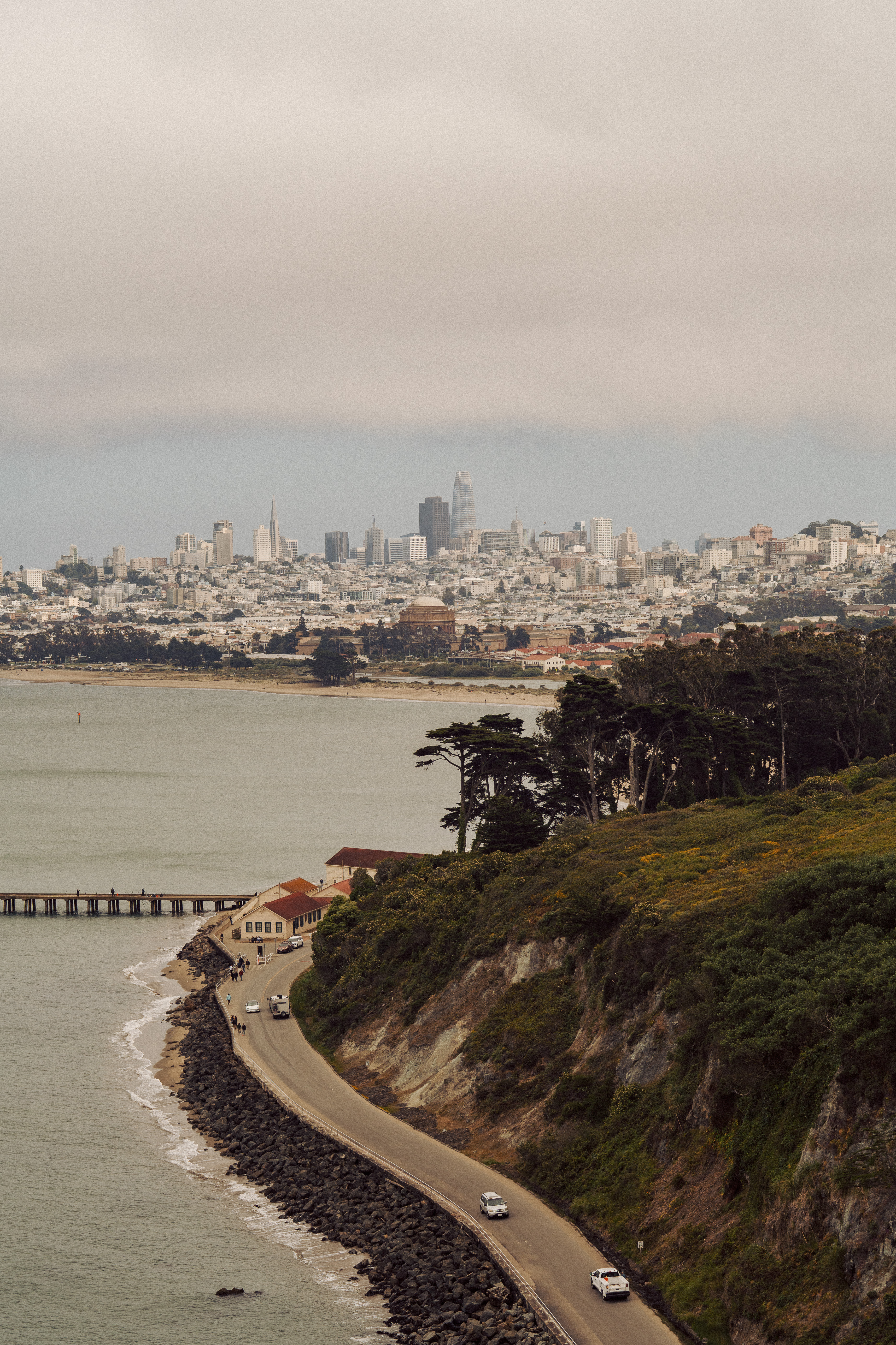 Wedding photographer San Francisco — coastal road, Marin Headlands